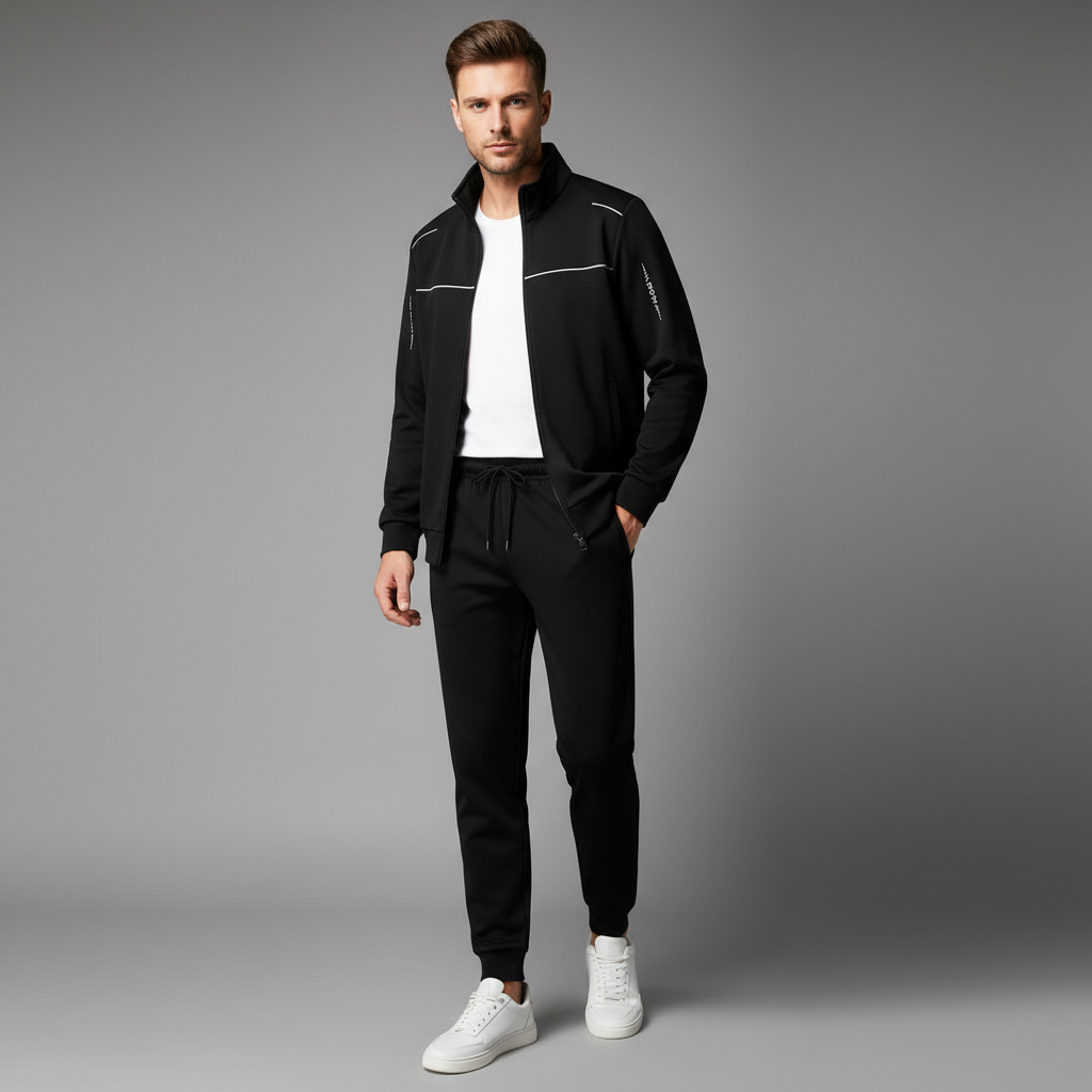 Men's Tracksuit Set | Polyester Jacket and Pants