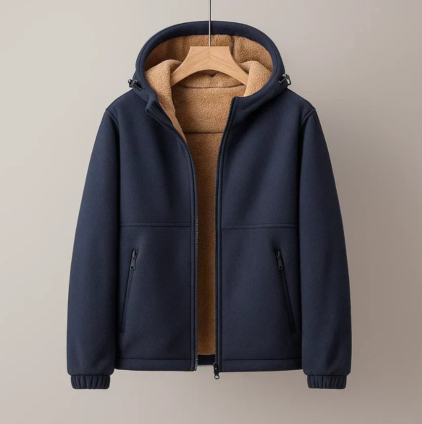 Hooded oversized coat - Navy Blue