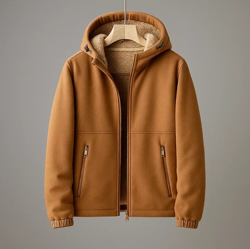 Hooded oversized coat - Light Brown