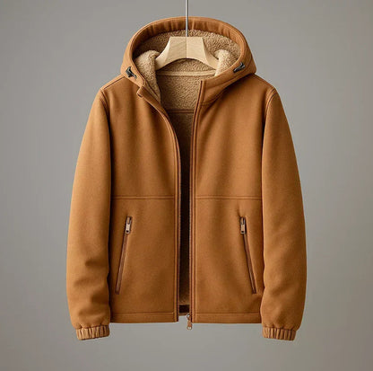 Hooded oversized coat - Light Brown