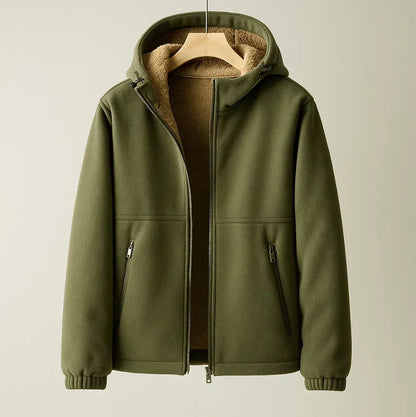 Hooded oversized coat - Olive Green