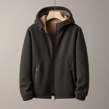 Hooded oversized coat - Black