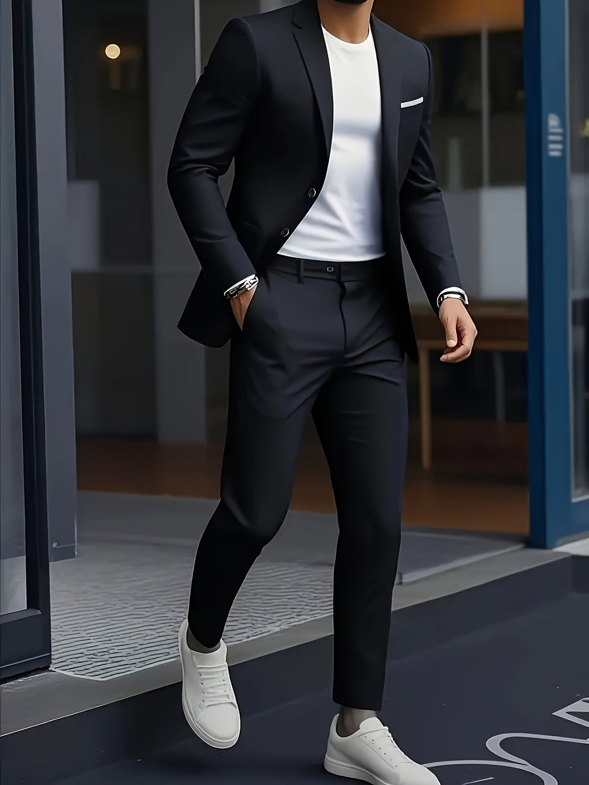 Tailored refined relaxed suit - Black