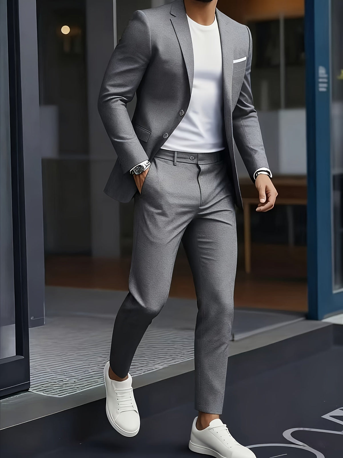 Tailored refined relaxed suit - Gray