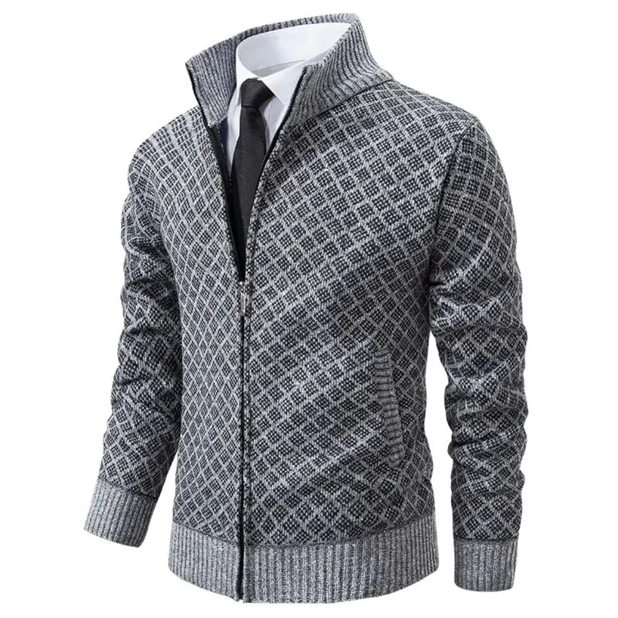 Zip-up longline cardigan - Gray