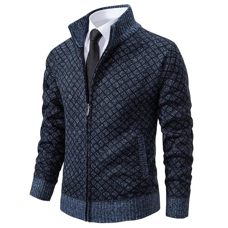 Zip-up longline cardigan - Blue