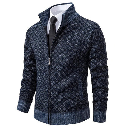 Zip-up longline cardigan - Blue