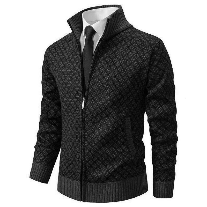 Zip-up longline cardigan - Black
