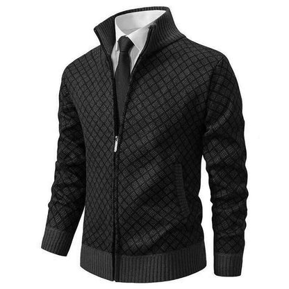 Zip-up longline cardigan - Black